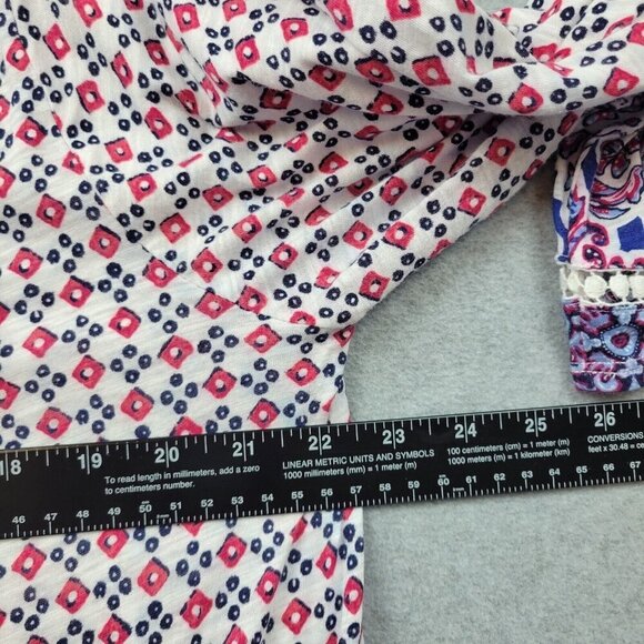 Lucky Brand Womens Shirt Size 2X Boho‎ Peasant Feminine Cottagcore Dainty Tassel - Picture 5 of 13